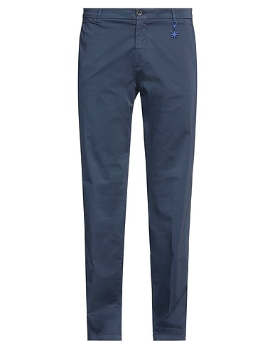 MANUEL RITZ Casual trouser Navy blue 98% Cotton, 2% Elastane