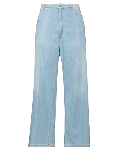 JUCCA Denim pants Blue 63% Cotton, 25% Lyocell, 11% Linen, 1% Elastane
