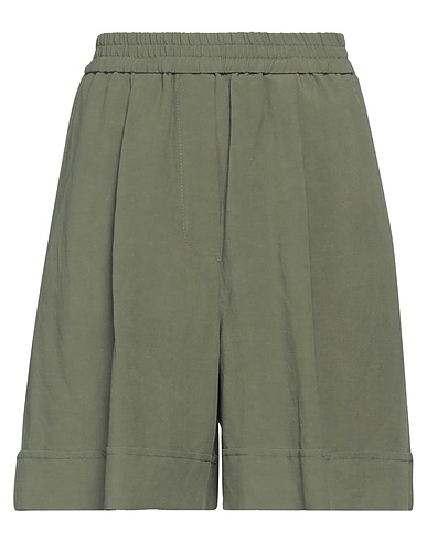 8PM Shorts & Bermuda Verde militare 60% Viscosa, 40% Lino