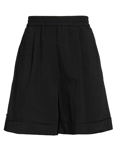 8PM Shorts & Bermuda Black 60% Viscose, 40% Linen