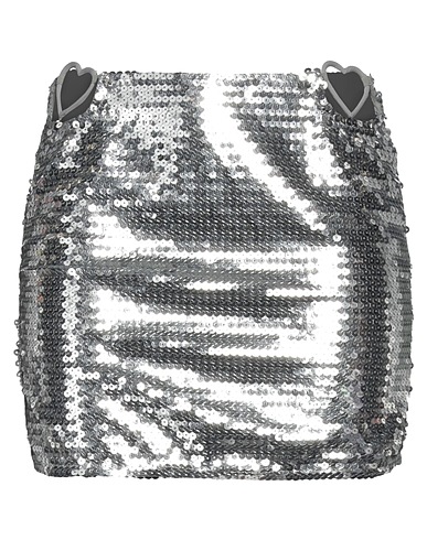 NENSI DOJAKA Mini skirt Silver 60% Polyester, 30% Polyamide, 10% Elastane