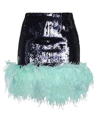 NERVI Mini skirt Midnight blue Polyester, Feather