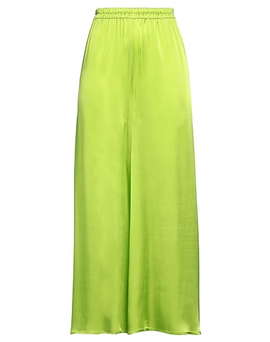 SEMICOUTURE Casual trouser Lime green 87% Acetate, 13% Silk