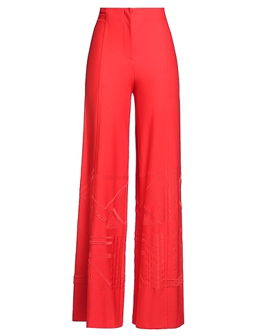 LIVIANA CONTI Casual pants Red 68% Viscose, 27% Polyamide, 5% Elastane
