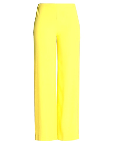ANITA DI. Casual pants Yellow 79% Acetate, 21% Viscose