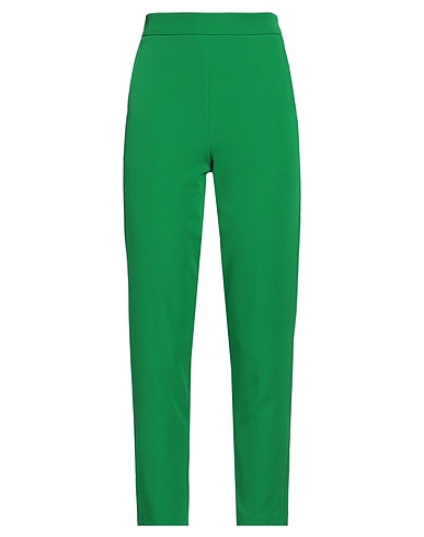 VICOLO Casual trouser Green 88% Polyester, 12% Elastane