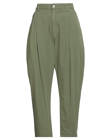 NINE IN THE MORNING Pantalone Verde militare 100% Lyocell