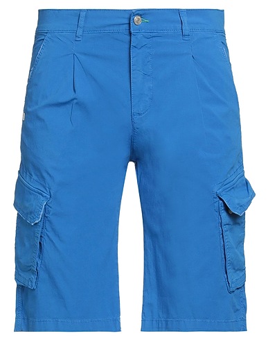 GREY DANIELE ALESSANDRINI Shorts & Bermuda Blue 98% Cotton, 2% Elastane