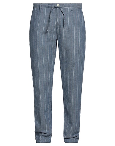 YAN SIMMON Casual trouser Slate blue 56% Cotton, 44% Linen