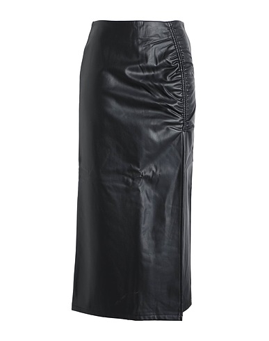 TOPSHOP Midi skirt Black 100% Polyester, Polyurethane coated