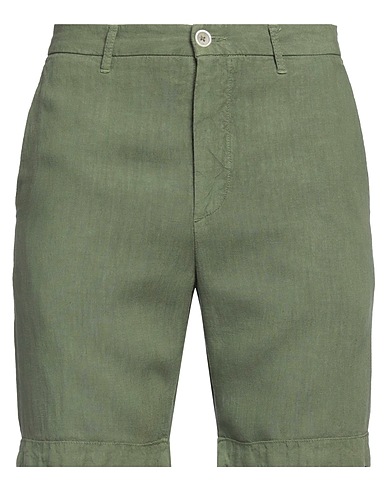 120% LINO Shorts & Bermuda Military green 100% Linen