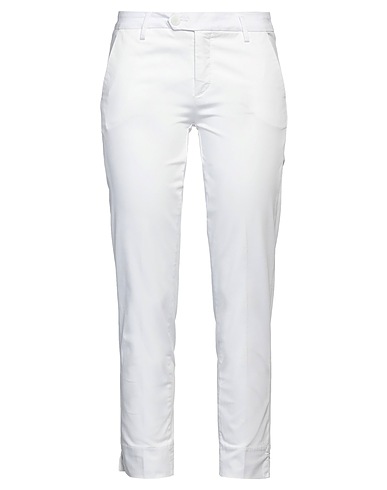 BONHEUR Casual trouser White 97% Cotton, 3% Elastane