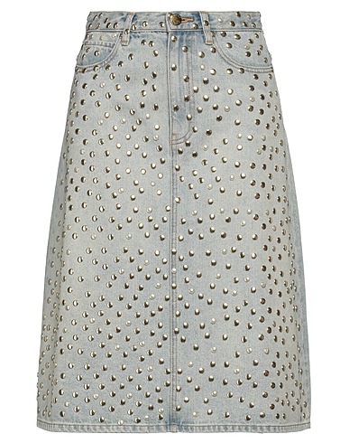 PINKO Denim skirt BLU 100% Cotton, Brass