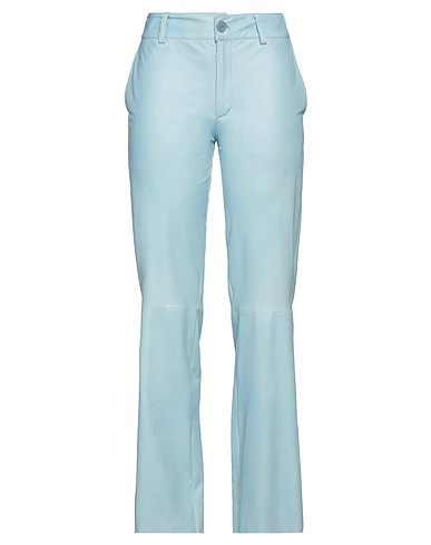 SALVATORE SANTORO Casual trouser Sky blue Ovine leather
