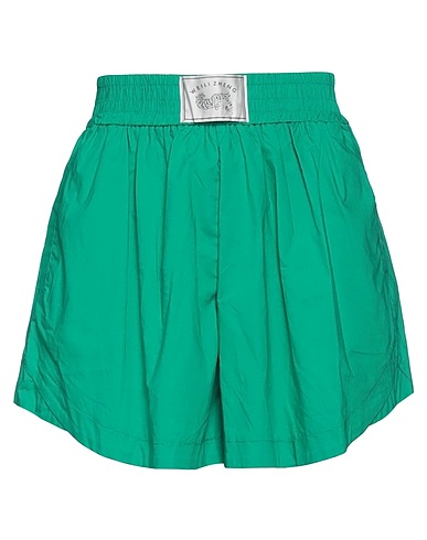 WEILI ZHENG Shorts & Bermuda Emerald green 100% Cotton