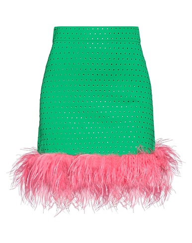 CHIARA FERRAGNI Minifalda Verde 65% Viscosa, 35% Poliamida, Pluma