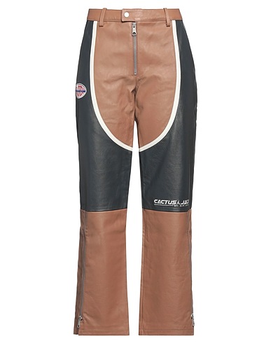 JORDAN Casual trouser Khaki 100% Bovine leather