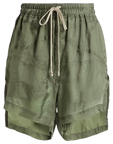 RICK OWENS Shorts & Bermuda Military green 100% Cupro