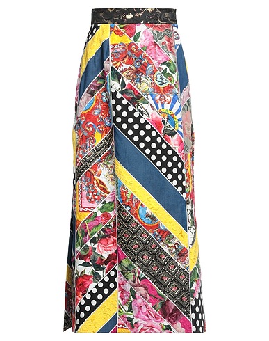 DOLCE&GABBANA Long skirt Blue 60% Synthetic fibers, 34% Cotton, 3% Silk, 2% Metallic Polyester, 1% Elastane
