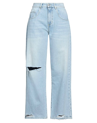 ICON DENIM Denim trousers Blue 100% Cotton