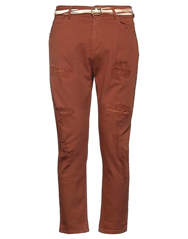 OVER/D Casual trouser Brown 98% Cotton, 2% Elastane