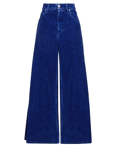 MARNI Casual trouser Bright blue 72% Cotton, 19% Acrylic, 8% Viscose, 1% Elastane, Calfskin