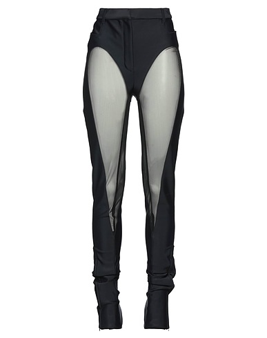 MUGLER Casual trouser Black 78% Polyester, 22% Polyamide, Elastane