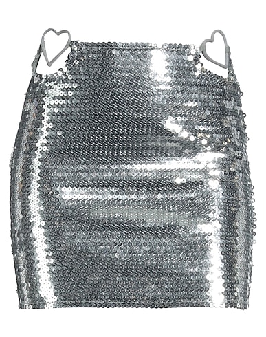 NENSI DOJAKA Mini skirt Silver 60% Polyacrylic, 30% Polyamide, 10% Elastane