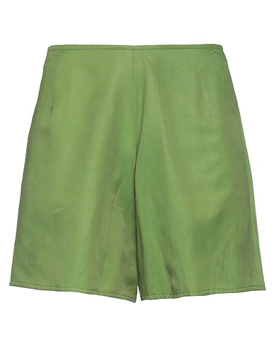 CAN PEP REY Shorts & Bermuda Green 47% Cupro, 30% Linen, 23% Organic cotton