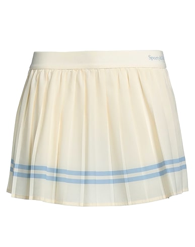 SPORTY & RICH Mini skirt Cream 85% Polyester, 15% Elastane
