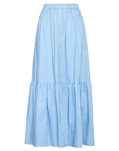ANIYE BY Long skirt Light blue 100% Cotton