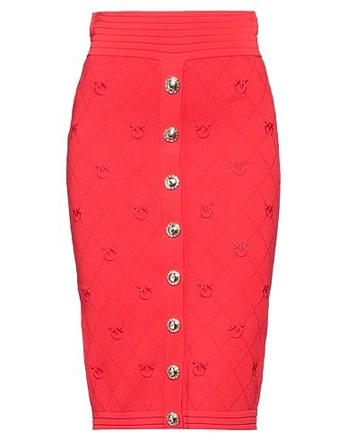 PINKO Falda midi Rojo 71% Viscosa, 28% Poliamida, 1% Elastán
