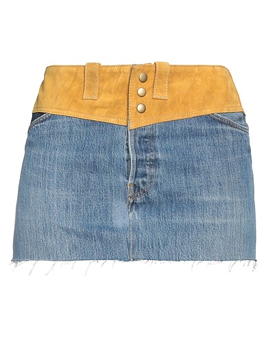RE/DONE with LEVI'S Jupe en jean Bleu 100% Coton, Cuir