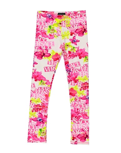 VERSACE YOUNG Leggings White 94% Cotton, 6% Elastane