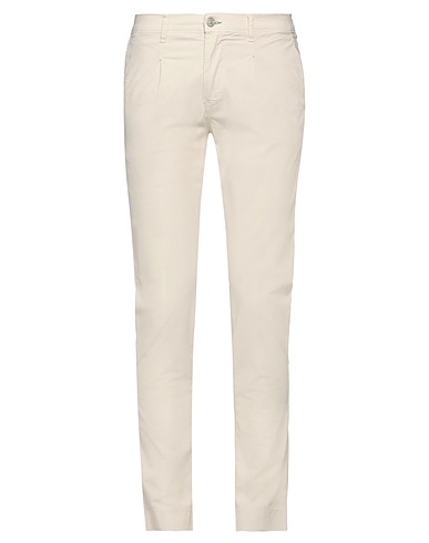 GREY DANIELE ALESSANDRINI Casual trouser Beige 98% Cotton, 2% Elastane