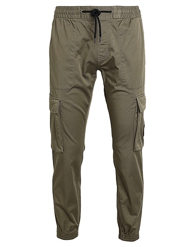 CALVIN KLEIN JEANS Casual trouser Military green 97% Cotton, 3% Elastane