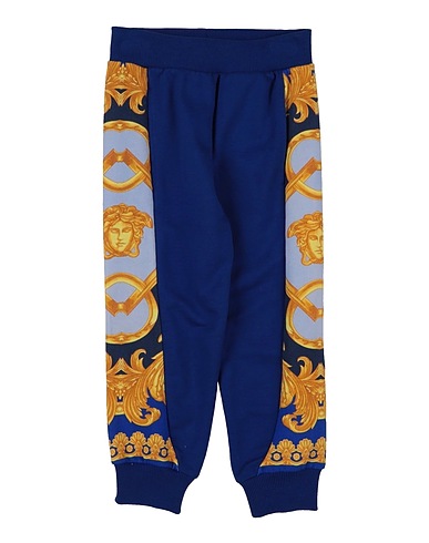 VERSACE YOUNG Casual trouser Blue 100% Cotton, Elastane