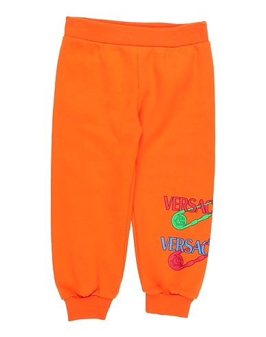 VERSACE YOUNG Casual pants Orange 100% Cotton, Elastane
