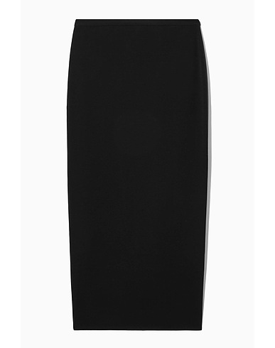 COS Maxi Skirts Black 43% Cotton, 26% Viscose, 25% Polyamide, 6% Elastane