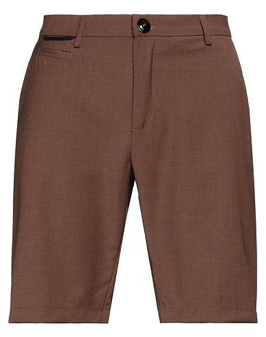 PMDS PREMIUM MOOD DENIM SUPERIOR Shorts & Bermuda Dark brown 54% Polyamide, 44% Wool, 2% Elastane