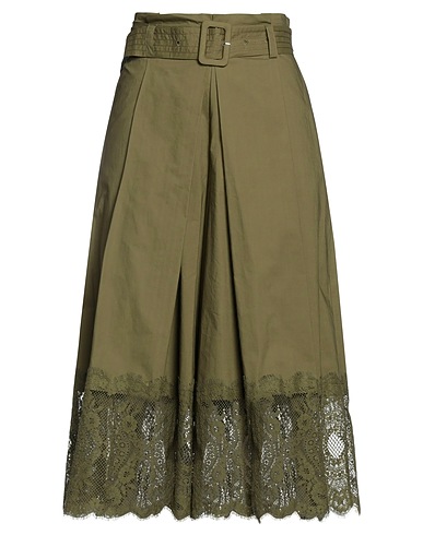 TWINSET Casual trouser Military green 100% Cotton, Polyamide