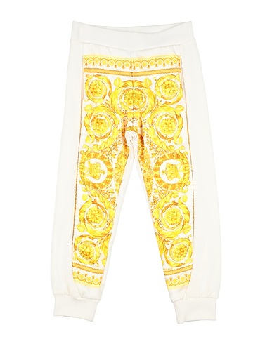 VERSACE YOUNG Casual pants White 94% Cotton, 6% Elastane, Polyester
