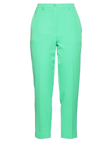 VICOLO Casual trouser Light green 88% Polyester, 12% Elastane