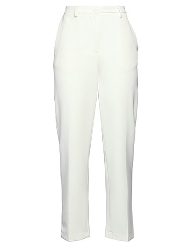 VICOLO Casual trouser Ivory 88% Polyester, 12% Elastane