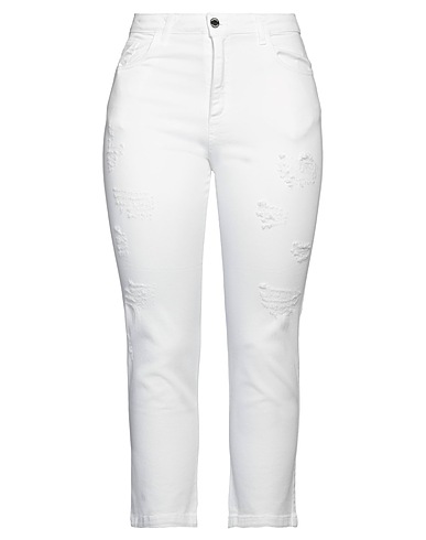 RELISH Casual pants White 98% Cotton, 2% Elastane