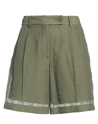 HELMUT LANG Shorts & Bermuda Military green 56% Cupro, 44% Nylon