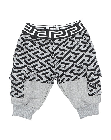 VERSACE YOUNG Casual trouser Grey 100% Cotton, Polyamide, Elastane, Polyester