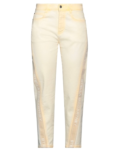 STELLA McCARTNEY Denim pants Pastel yellow 98% Cotton, 2% Elastane