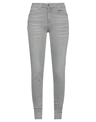 LIU •JO Denim trousers Grey 98% Cotton, 2% Elastane