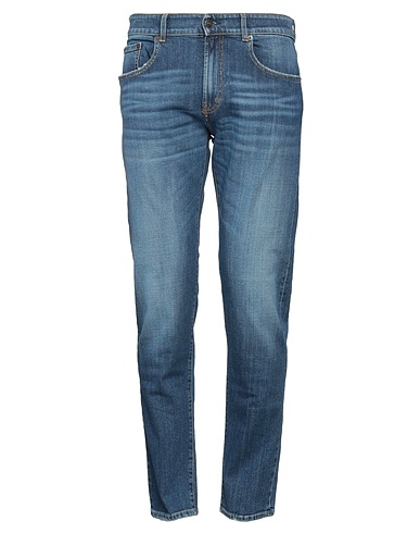 MODFITTERS Denim trousers 99% Cotton, 1% Elastane, Leather